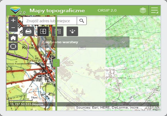 Mapy topograficzne od 1962 do 2002 roku